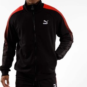 PUMA Men's Black Jacket with Red Accents